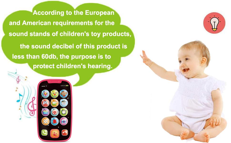 Yerloa Baby Telefon Musikspielzeug Spielzeug ab 1 Jahr,Smartphone Baby Handy Spielzeug