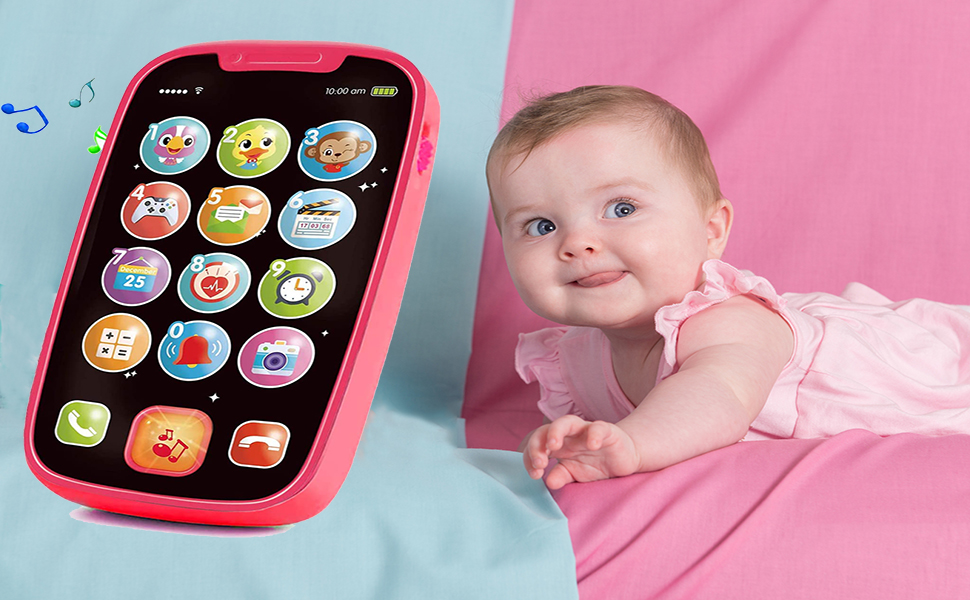 Yerloa Baby Telefon Musikspielzeug Spielzeug ab 1 Jahr,Smartphone Baby Handy Spielzeug